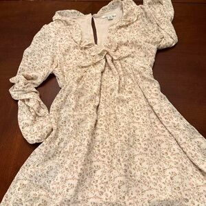 American Eagle Outfitters Cream Floral Dress